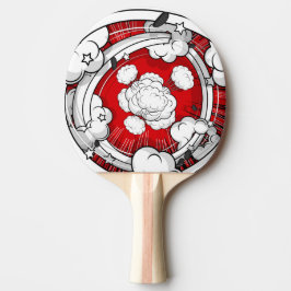 Tecknad Stil Red Fight Clouds Pingisracket