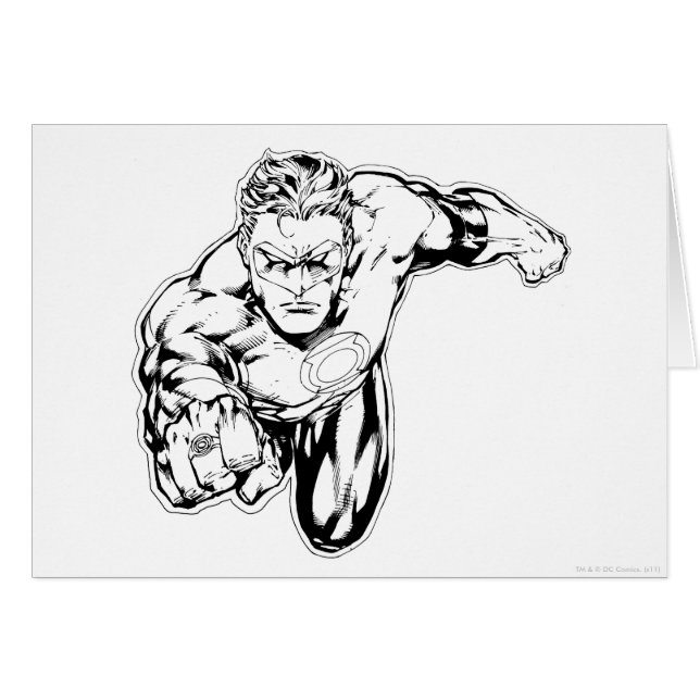 Tecknad Stil - Ring framför, Svarta och vita Hälsningskort (Framsidan Horizontal)