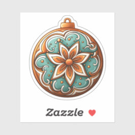 Tecknad Stil-rundans julkaka med blomma Klistermärken