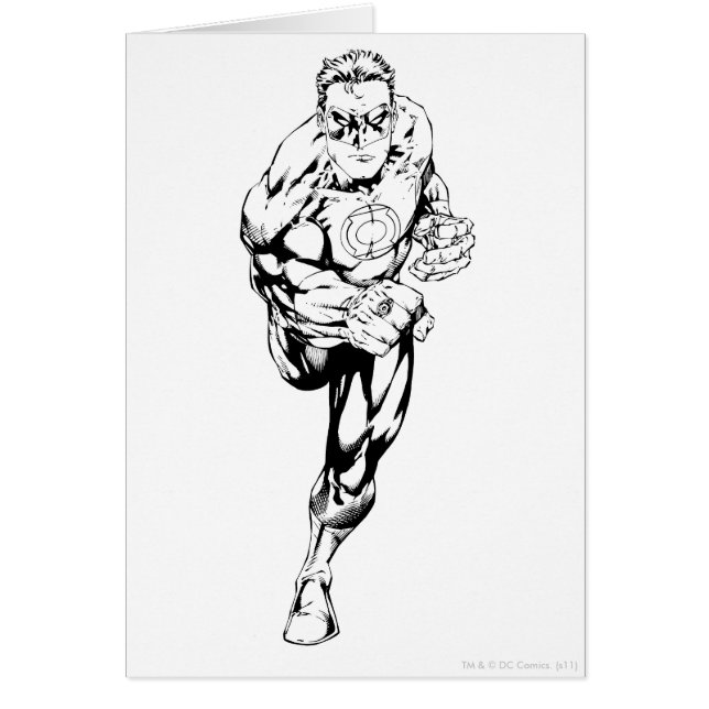 Tecknad Stil - Running, Black and White Hälsningskort (Framsidan)