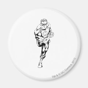 Tecknad Stil - Running, Black and White Magnet