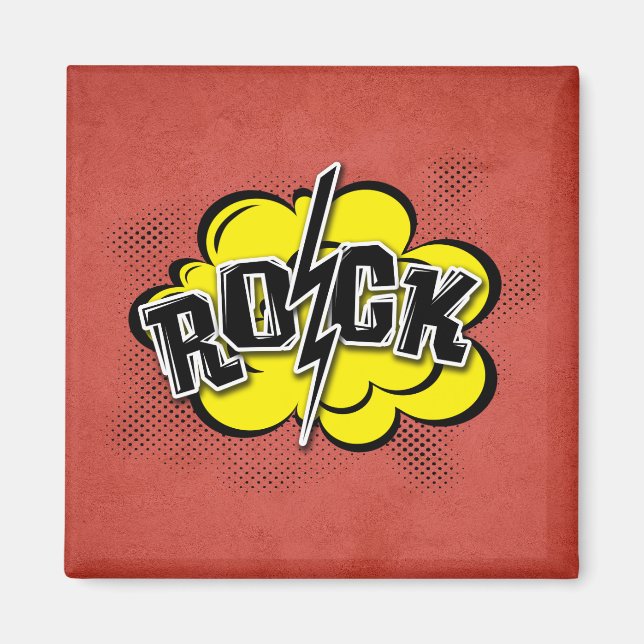 Tecknad stil sten illustration magnet (Framsidan)