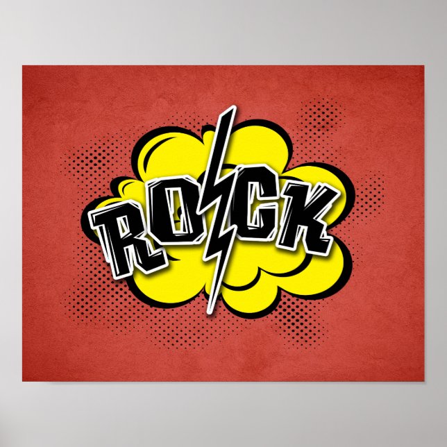 Tecknad stil sten illustration poster (Framsidan)