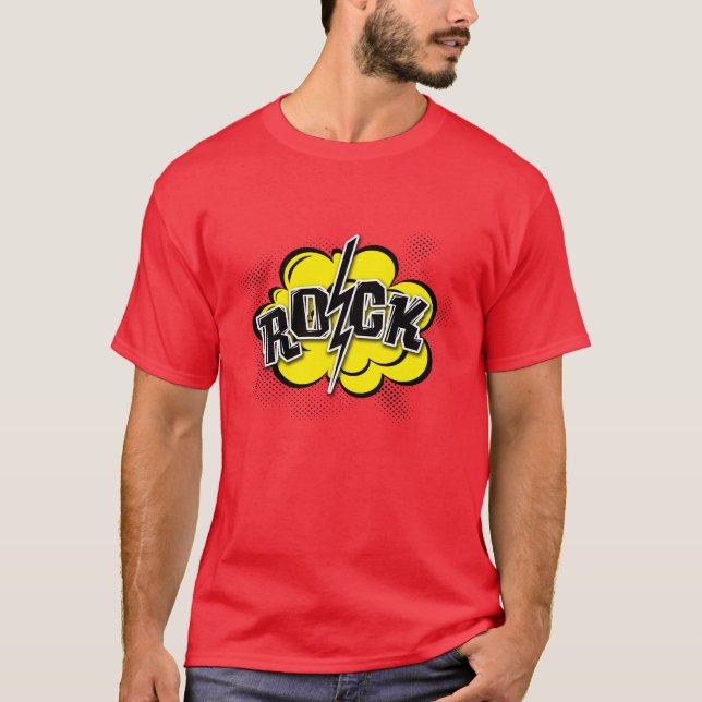 Tecknad stil sten illustration tee shirt (Framsida)