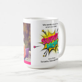 Tecknad Stil Toppen Mamma lägger till ditt foto Mo Kaffemugg