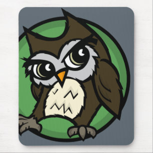 TECKNAD STIL UGGLA LODRÄT MOUSE PAD MUSMATTA