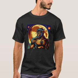 Tecknad Stil varulv i Front Full Moon T Shirt