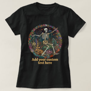 Tecknad stomme Blommig Cottagecore Skelettälskare T Shirt