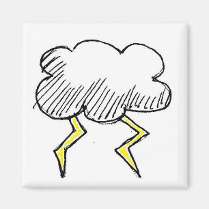 Tecknad Storm Cloud Rainy Day Design Magnet