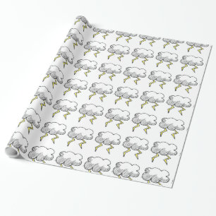 Tecknad Storm Cloud Rainy Day Design Presentpapper