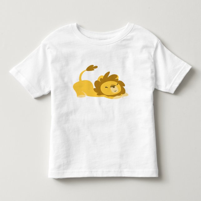 Tecknad Sträckande Lejona barn T-shirt (Framsida)