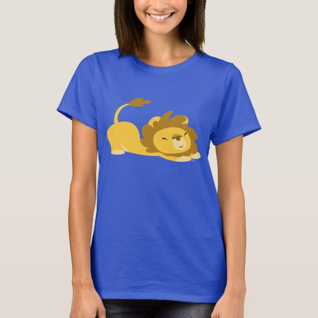 Tecknad Sträckande Lejona kvinnor T- shirt T (Framsida)