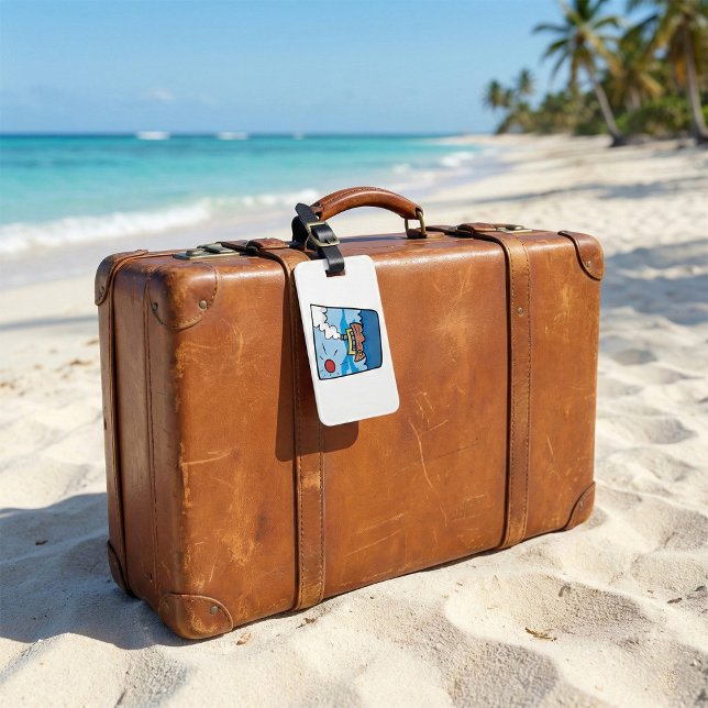 Tecknad Styrning av Vinkara havsbottnen Bagagebricka (Skapare uppladdad)