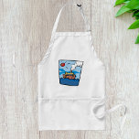 Tecknad Styrning av Vinkara havsbottnen Förkläde<br><div class="desc">Cook, bake eller grill i stil med denna roligt tecknad-ångstyrsel. Med en lekfull ångdriven båt som färdas genom havsvattnet vinkarare under ett lysande sol är den här nautiskt temade designen perfekt för köksmästare, bagare och alla som har kärlek mariskt inspirerade kökstillbehör. Den här plattan är tillverkad av en tålig och...</div>