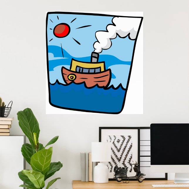 Tecknad Styrning av Vinkara havsbottnen Poster (Skapare uppladdad)