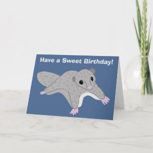 Tecknad Sugar Glider Illustration Anpassningsbar B Kort