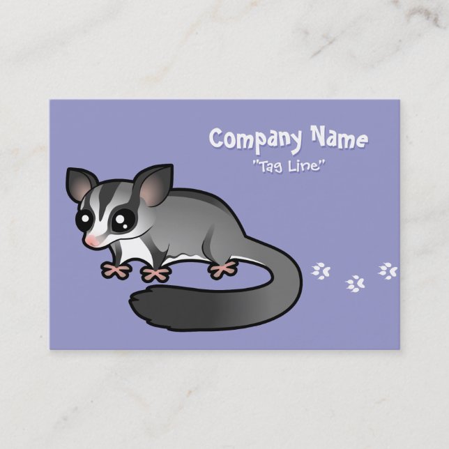 Tecknad Sugar Glider Visitkort (Framsida)
