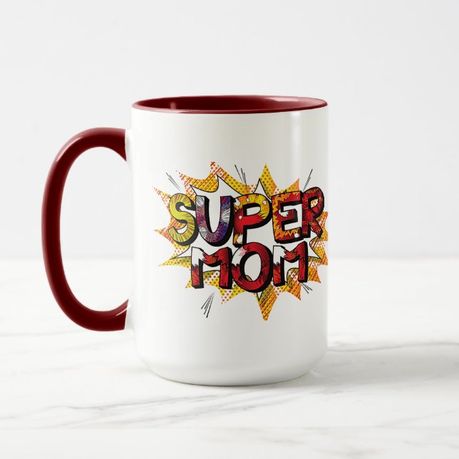 Tecknad Super Mamma 2 Mugg (Vänster)
