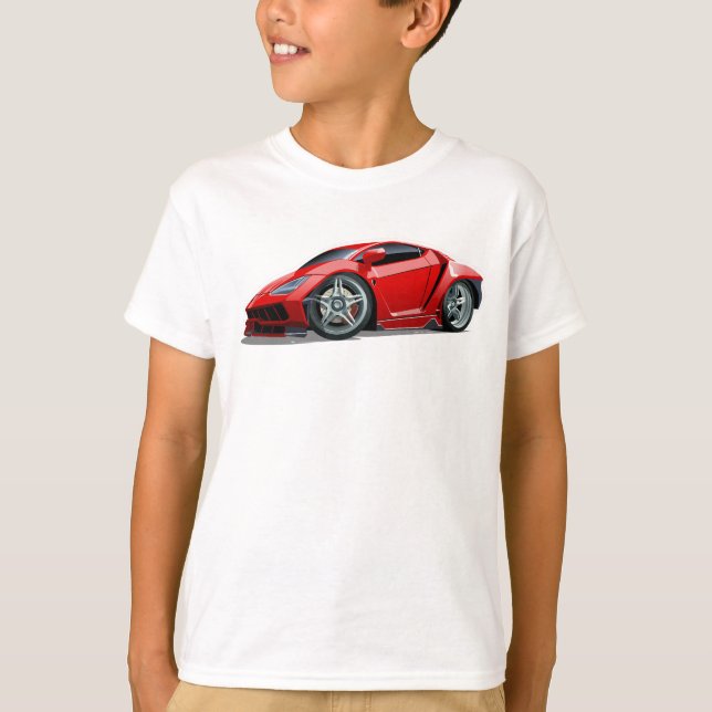 Tecknad superbil t shirt (Framsida)