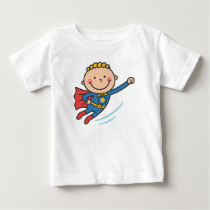 Tecknad superhjältepojke flygande barn t-shirt