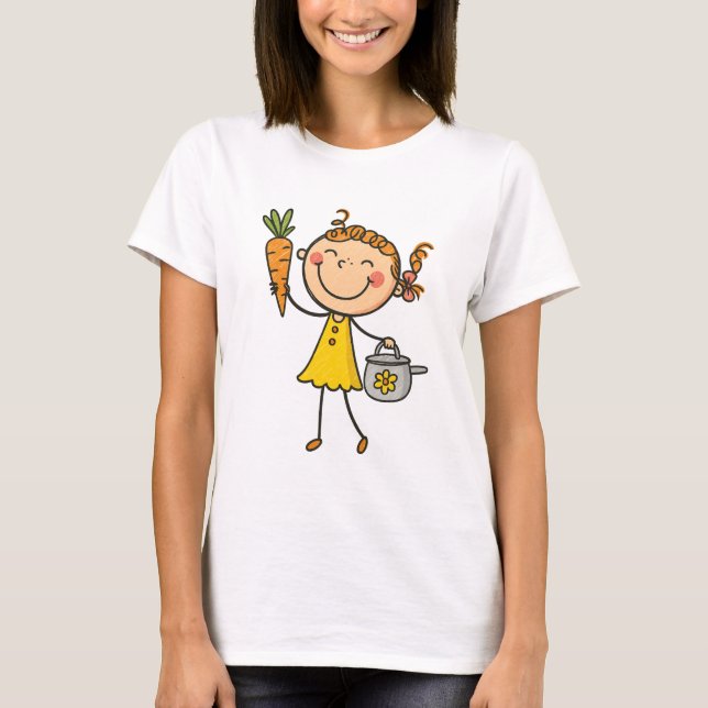 Tecknad SuperphilGirl Kids Shirt T (Framsida)