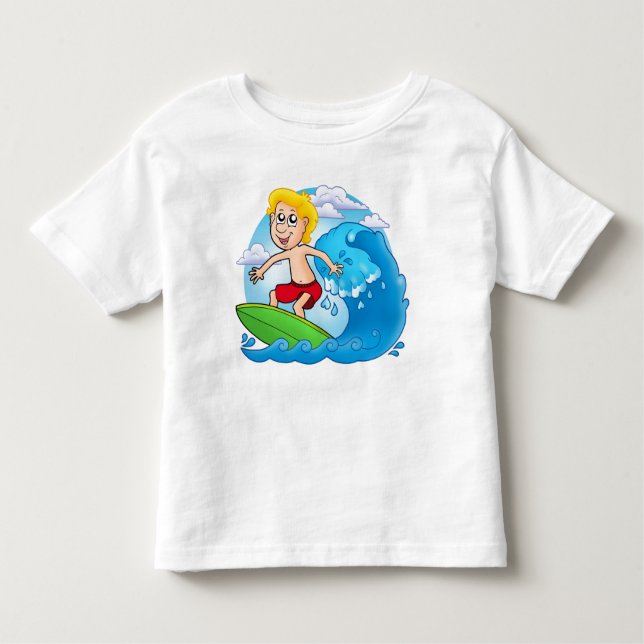 Tecknad_surfing_boy Tee (Framsida)