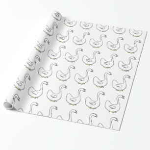 Tecknad Svan Gracval White Bird Design Presentpapper