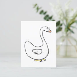 Tecknad Svan Gracval White Bird Design Vykort