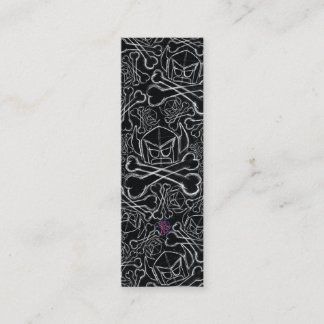 Tecknad Svep på svart Mini Visitkort
