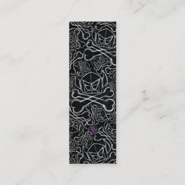 Tecknad Svep på svart Mini Visitkort (Framsida)