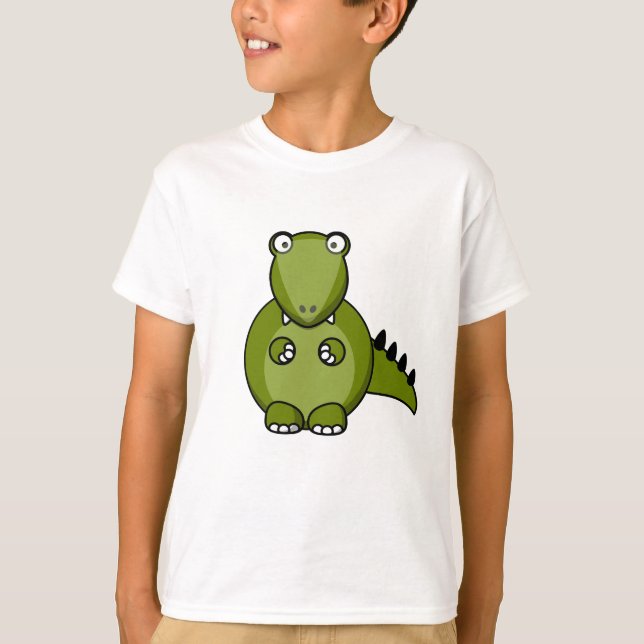 Tecknad T-Rex Dinosaur T Shirt (Framsida)