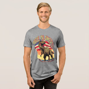 Tecknad T-Rex Patriotisk T-Shirt