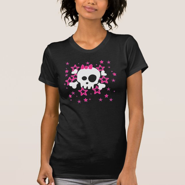 Tecknad T-Shirt för vit flickaktigt (Framsida)
