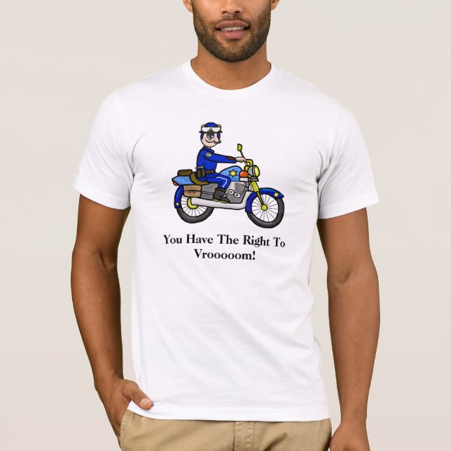 Tecknad T-shirt för Vit motorcykelspets (Framsida)