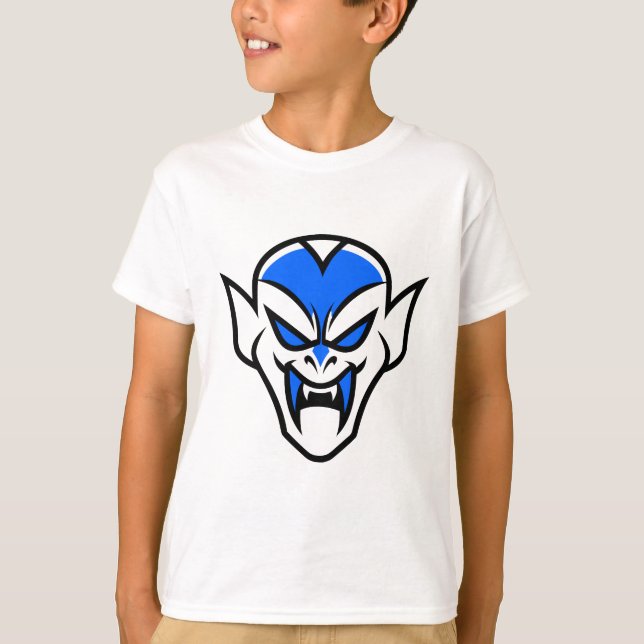 Tecknad T-shirt med vampyransikte för Halloween (Framsida)