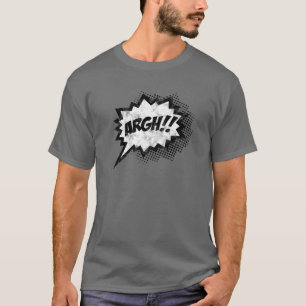 Tecknad Tal Bubble Curses Argh Roliga meningar Pop T Shirt