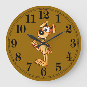 Tecknad Talar Hund Wall Clock Stor Klocka