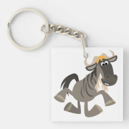 Tecknad Tap Dancing Wildebeest Acrylic Keychain