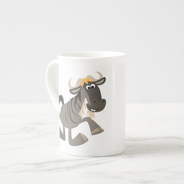 Tecknad Tap Dancing Wildebeest Bone China Mugg Benporslin Mugg (Framsida vänster)