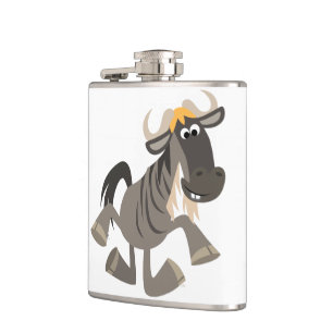 Tecknad Tap Dancing Wildebeest Hip-kolv Fickplunta