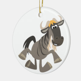 Tecknad Tap Dancing Wildebeest Ornament