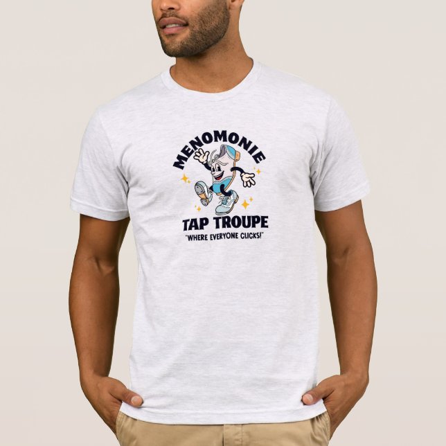 Tecknad tapp trupp logotyp - mörk font t shirt (Framsida)
