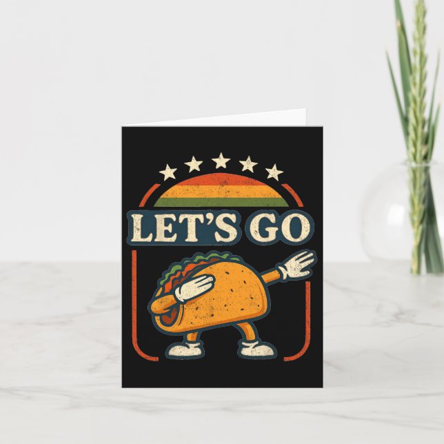Tecknad Tariff Taco Dab Artwork Retro Sunset Stil Kort (Framsida)
