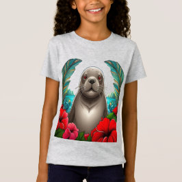 Tecknad Tattoo Art Art of Hawaiian Munk Seal T Shirt