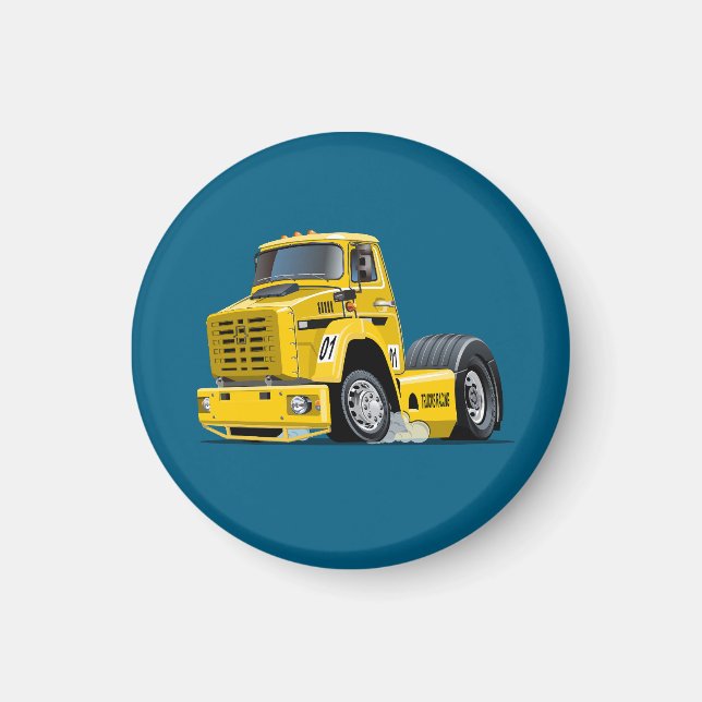 Tecknad tävlingslastbil magnet (Framsidan)