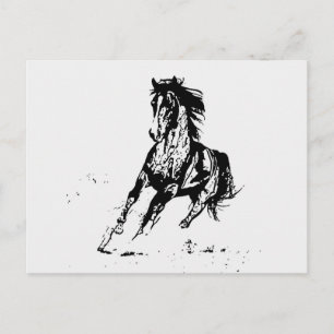 Tecknad Teckning Horse Vykort