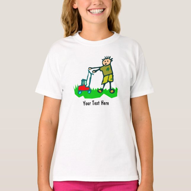 Tecknad Teckning Man Moggräs T Shirt (Framsida)