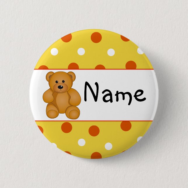Tecknad Teddy Design Knapp (Framsida)