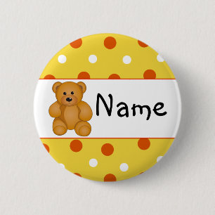 Tecknad Teddy Design Knapp
