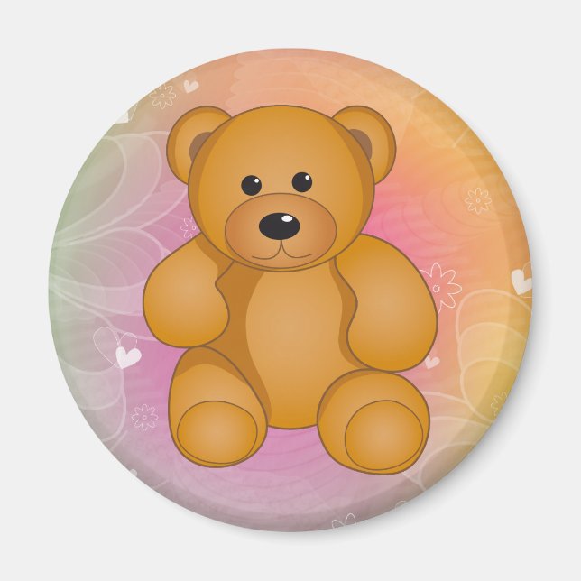 Tecknad Teddy Design Magnet (Framsidan)